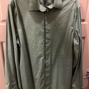 Express Slim Solid Stretch Cotton 1MX Dress Shirt